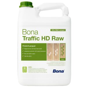 Lak Bona TRAFFIC HD Raw 4,95 L 2-zložkový vrchný PU na vodnej báze (4,54 L lak + 0,41 L tužidlo)