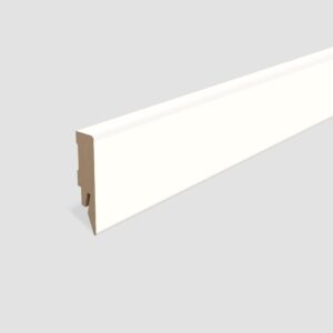 Lišta soklová Egger 58 hranatá "Cubical" L201 RAL9016 MDF fólia Biela pretierateľná 58x14x2400 mm