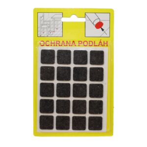 Podložky Filcové samolepiace Hnedé, Typ 101 - 16x16 mm, hr. 3 mm, 20 ks/bal