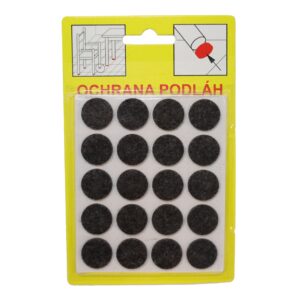 Podložky Filcové samolepiace Hnedé, Typ 102 - priemer 16 mm, hr. 3 mm, 20 ks/bal