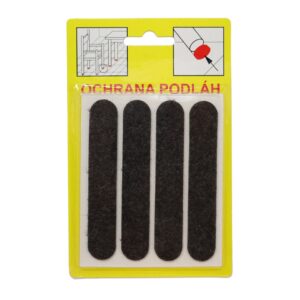 Podložky Filcové samolepiace Hnedé, Typ 107 - 16x92 mm, hr. 3 mm, 4 ks/bal