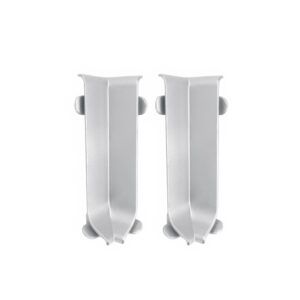 Prvky Cezar LP80 Striebro C0 - Roh vnútorný k AL soklovej lište 80 mm (2 ks/bal)