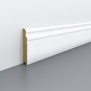 Lišta soklová Egger 100 profilovaná "Hamburg" RAL9016 L201 MDF fólia Biela pretierateľná 100x18x2400 mm